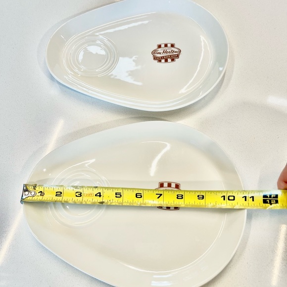 Set of 2 Tim Hortons soup salad serving plates w/cup bowl rings Steelite - Picture 2 of 6